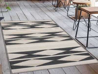 H.O.C.K. Outdoor Teppich Cairo black beige Geometric 150x240cm