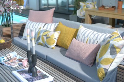 H.O.C.K. Madrid Outdoor + Indoor Wendekissen 50x30cm rosa in&out