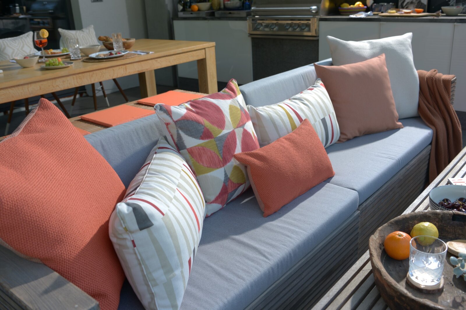 H.O.C.K. Madrid Outdoor + Indoor Wendekissen 60x60cm orange in&out