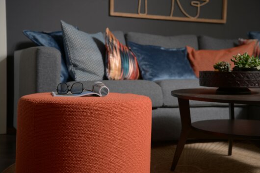 H.O.C.K. Madrid Outdoor Hocker rund ø60x40cm orange in&out