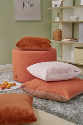 H.O.C.K. Madrid Outdoor + Indoor Hocker rund ø60x40cm orange in&out