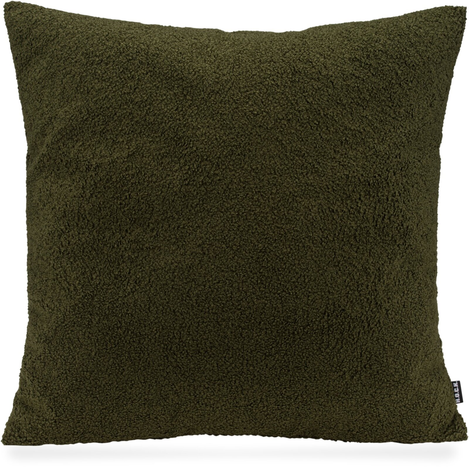 H.O.C.K. Fino Plush Kissen Teddystoff Bouclé 60x60cm moosgrün Plüsch