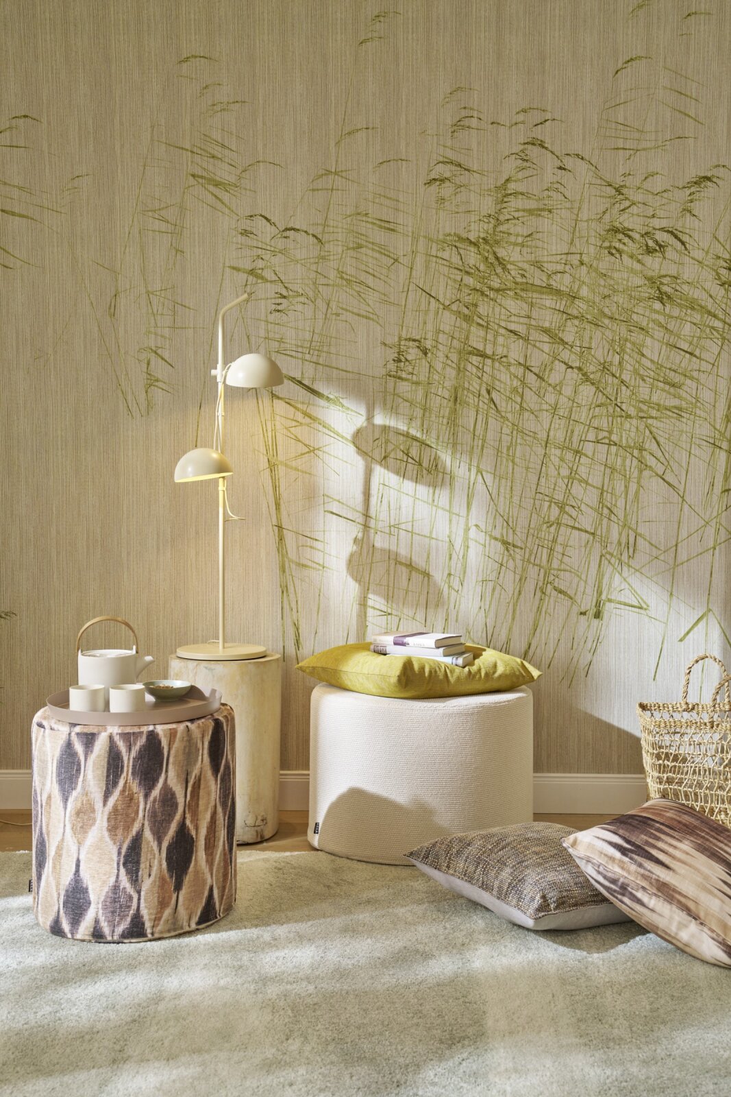 H.O.C.K. Alissa Hocker rund ø45x45cm zickzack beige natur braun col. 30