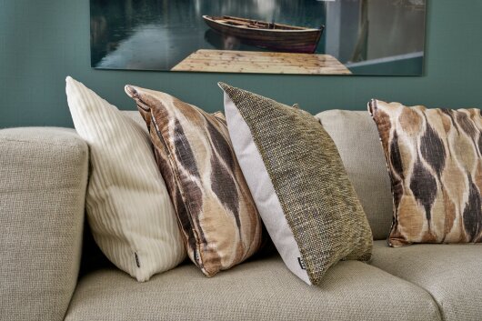 H.O.C.K. Solana Kissen mit Keder 60x60cm Tropfen beige natur braun col. 30