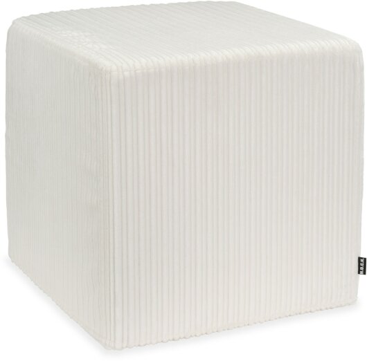 H.O.C.K. Precious Cord Hocker Cube eckig 45x45x45cm Cordsamt ecru weiß col. 001