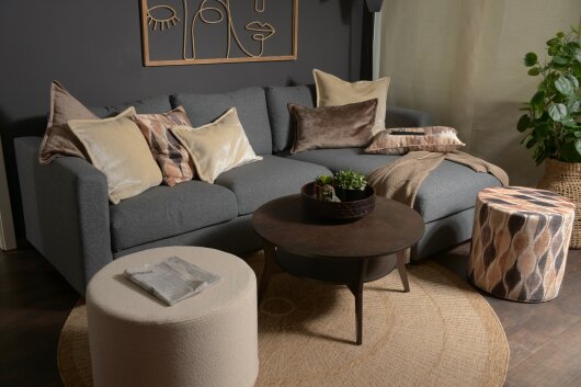 H.O.C.K. Bonanza Kissen 60x40cm mit Wulst taupe braun col. 39