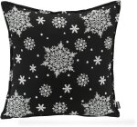 H.O.C.K. Snow Flakes Kissen mit Biese 50x50cm schwarz C06...