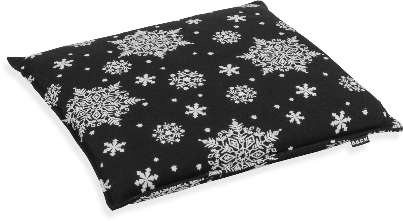 H.O.C.K. Snow Flakes Stuhlkissen mit Biese BLISS 45x45x6cm schwarz C06 Schneeflöckchen