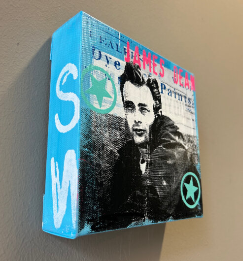 H.O.C.K. Little Icon Bild auf Leinwand 15x15x4cm JAMES DEAN by Anna Flores
