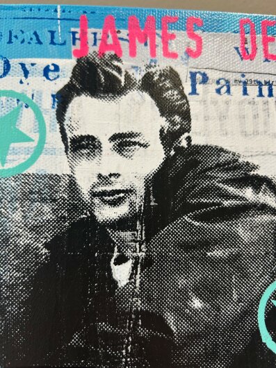 H.O.C.K. Little Icon Bild auf Leinwand 15x15x4cm JAMES DEAN by Anna Flores