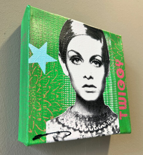 H.O.C.K. Little Icon Bild auf Leinwand 15x15x4cm TWIGGY  by Anna Flores