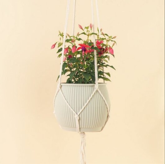 H.O.C.K. Plant hanger Pflanzenhänger Makramee-Schnur ca. 120cm offwhite