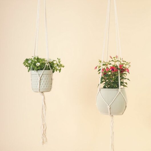 H.O.C.K. Plant hanger Pflanzenhänger Makramee-Schnur ca. 120cm offwhite