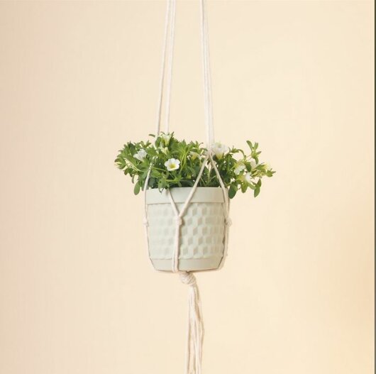 H.O.C.K. Plant hanger Pflanzenhänger Makramee-Schnur ca. 120cm offwhite