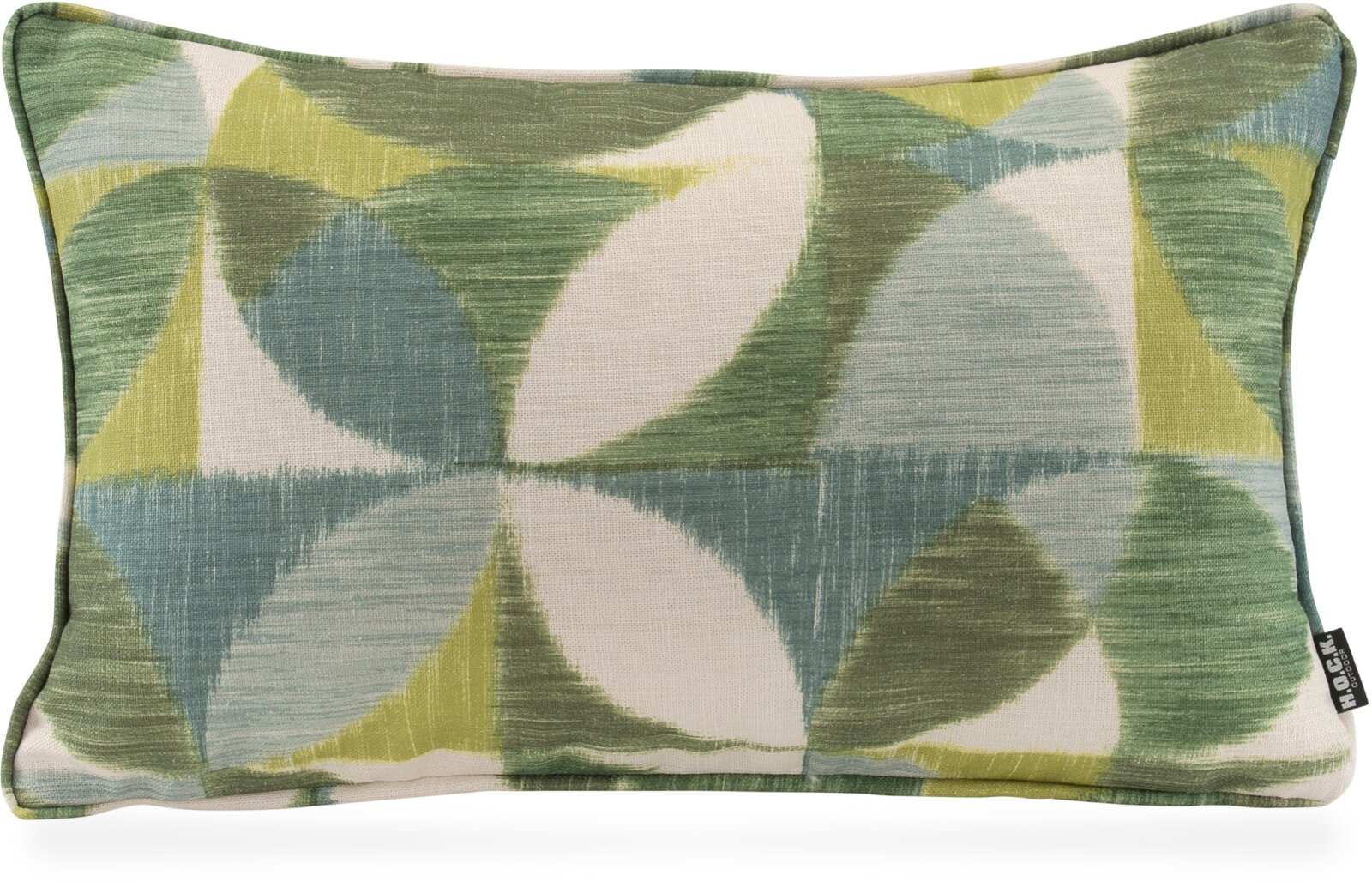 H.O.C.K. Marbella Outdoor + Indoor Wendekissen 50x30cm mit Keder col. 41 grün beige in&out