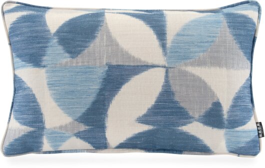 H.O.C.K. Marbella Outdoor + Indoor Wendekissen 50x30cm mit Keder col. 84 blau beige in&out