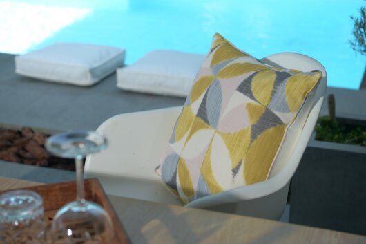H.O.C.K. Marbella Outdoor + Indoor Wendekissen 50x50cm mit Keder col. 08 gelb rosa in&out
