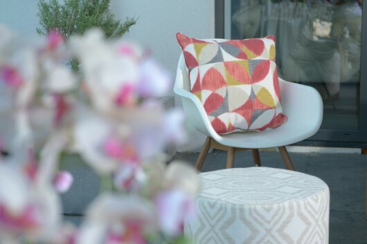 H.O.C.K. Marbella Outdoor + Indoor Wendekissen 50x50cm mit Keder col. 45 rot grau beige in&out