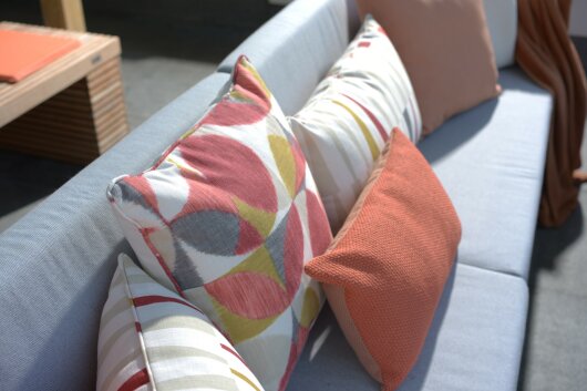 H.O.C.K. Marbella Outdoor + Indoor Wendekissen 50x50cm mit Keder col. 45 rot grau beige in&out