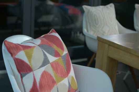 H.O.C.K. Marbella Outdoor + Indoor Wendekissen 50x50cm mit Keder col. 45 rot grau beige in&out