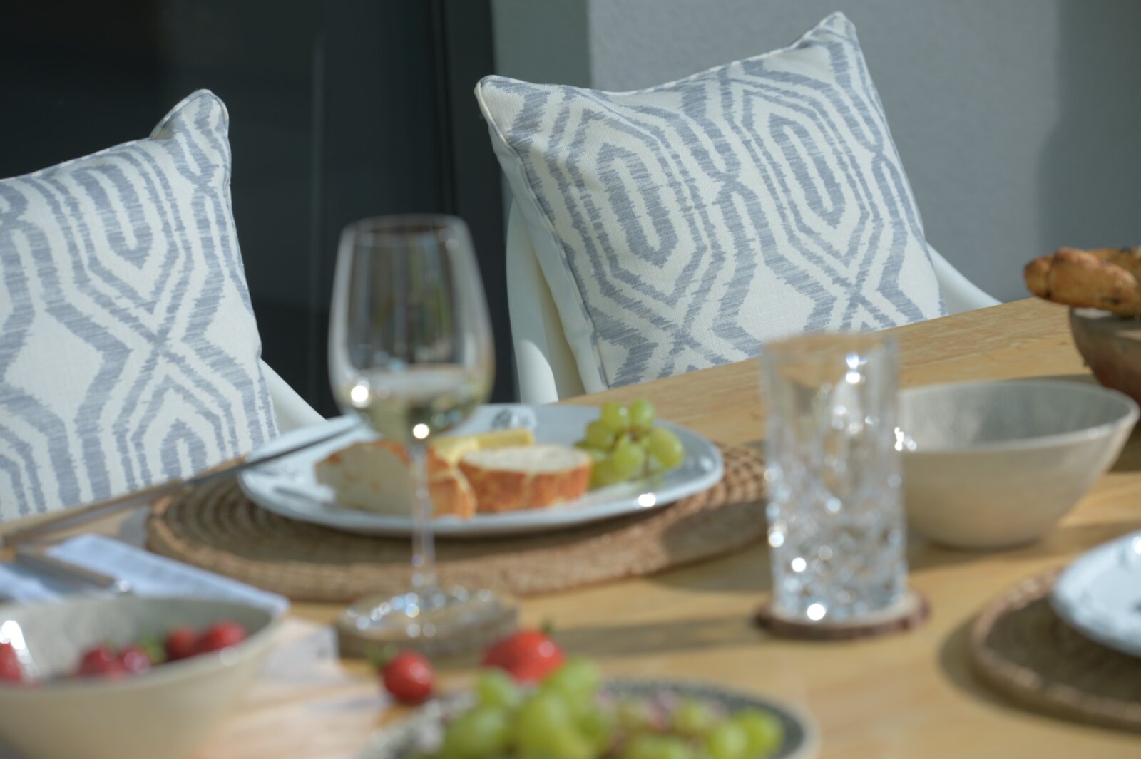 H.O.C.K. Toledo Outdoor + Indoor Wendekissen 45x45cm mit Keder col. 66 hellgrau in&out