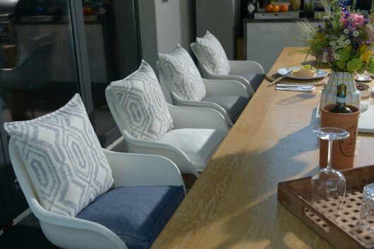 H.O.C.K. Toledo Outdoor + Indoor Wendekissen 45x45cm mit Keder col. 66 hellgrau in&out