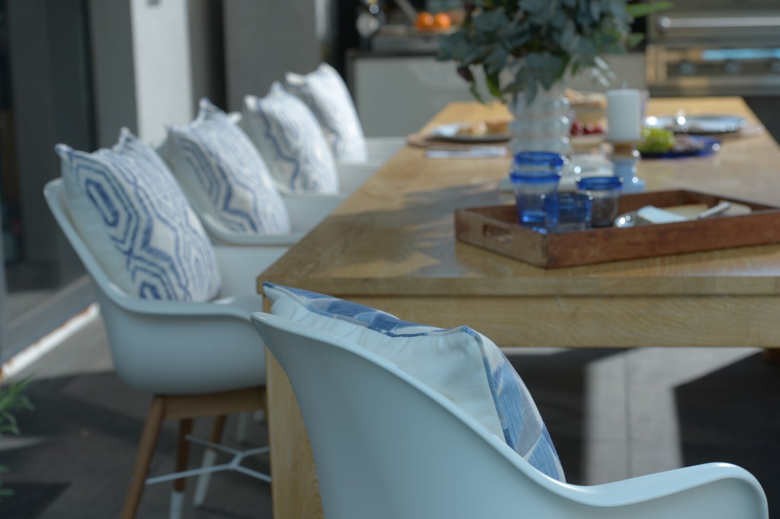 H.O.C.K. Toledo Outdoor + Indoor Wendekissen 45x45cm mit Keder col. 84 blau navy in&out