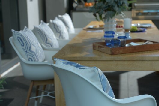H.O.C.K. Toledo Outdoor + Indoor Wendekissen 45x45cm mit Keder col. 84 blau navy in&out