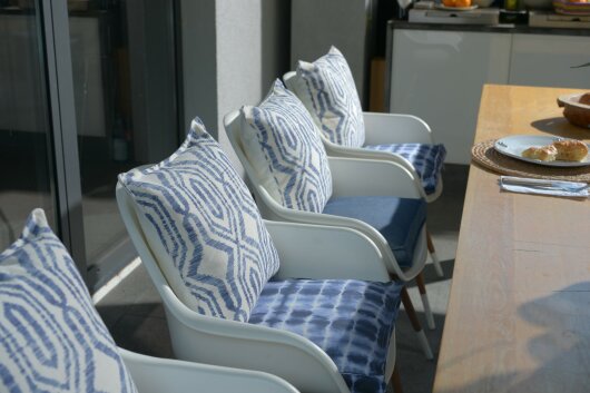 H.O.C.K. Toledo Outdoor + Indoor Wendekissen 45x45cm mit Keder col. 84 blau navy in&out