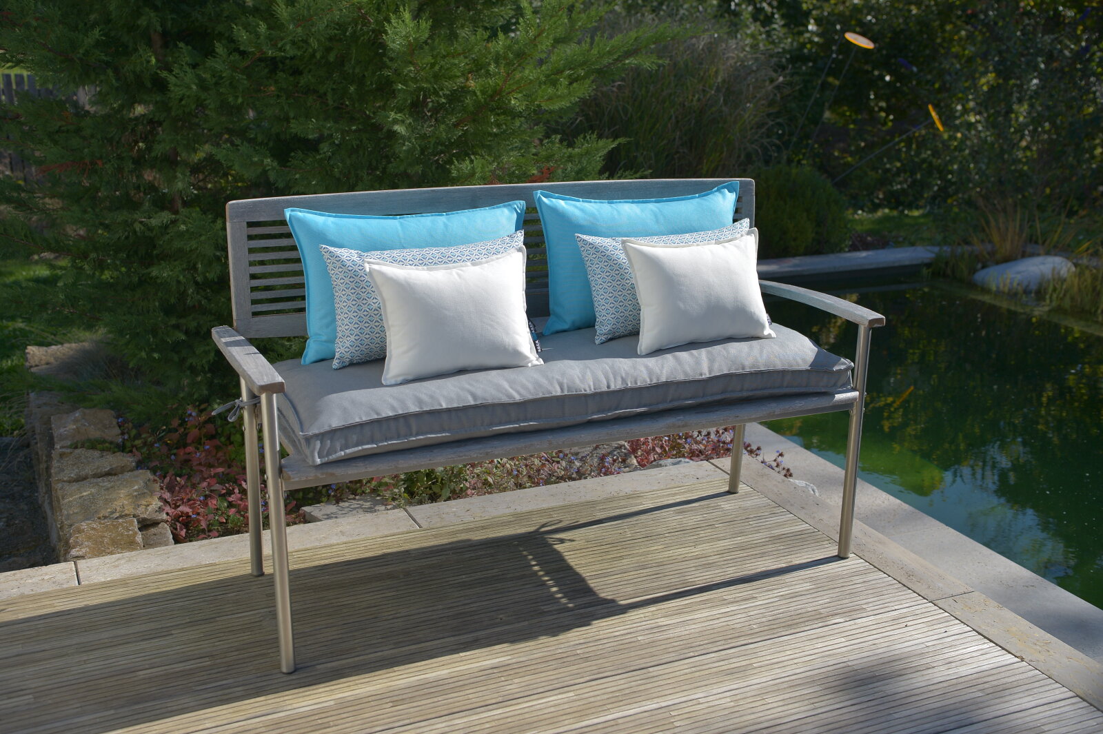H.O.C.K. Caribe Outdoor Kissen 40x30cm hellblau