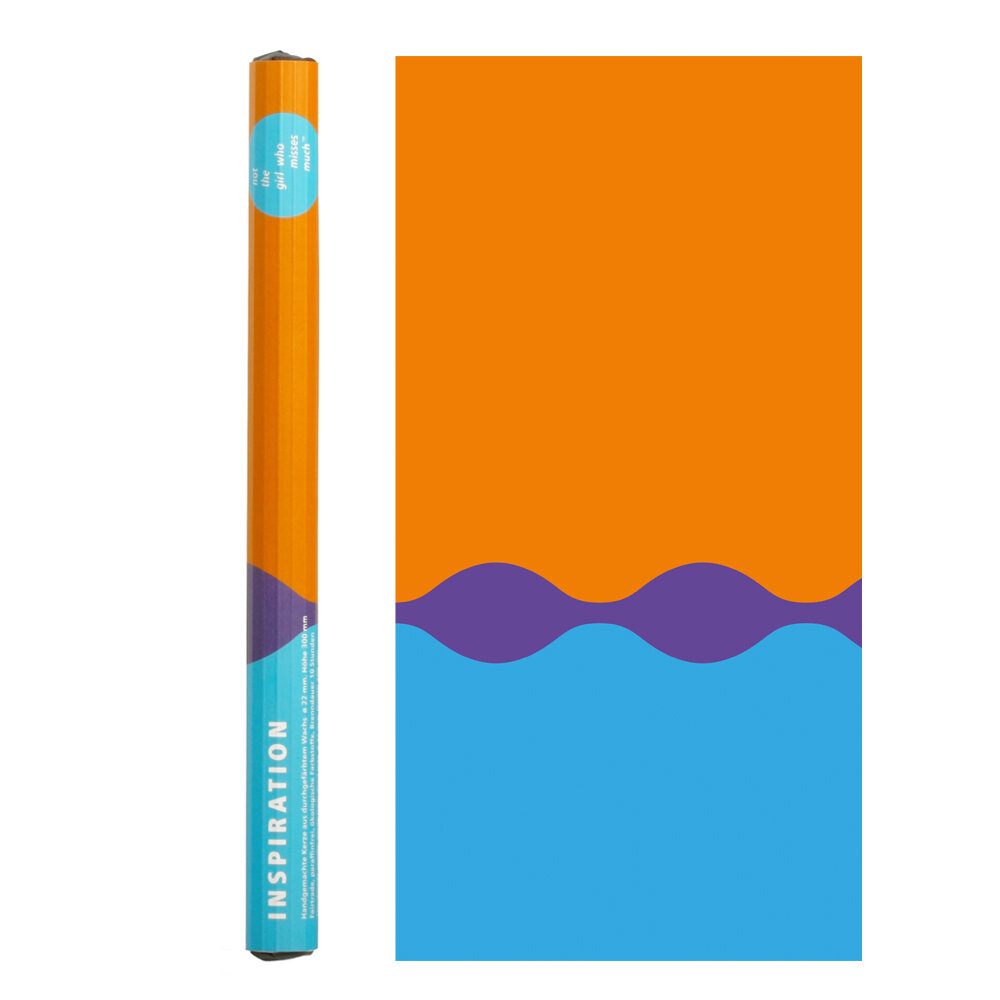 NTG Kerze schmal extralang "Inspiration" orange blau