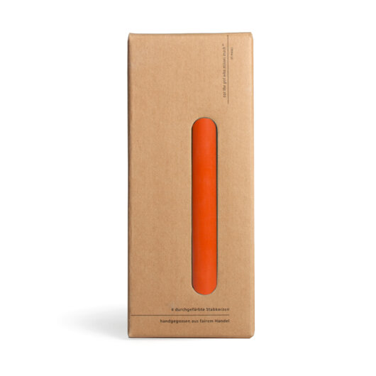 NTG 4er Kerzenset schmale Kerzen einfarbig ORANGE