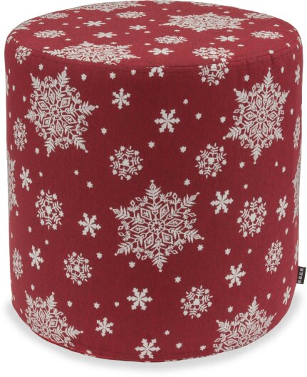 H.O.C.K. Snow Flakes Hocker rund ø45x45cm dunkelrot C02 Schneeflöckchen