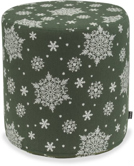 H.O.C.K. Snow Flakes Hocker rund ø45x45cm tannengrün C04 Schneeflöckchen