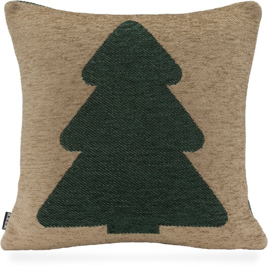 H.O.C.K. X-Mas Tree Tannenbaum Weihnachtskissen Leander Wendekissen 40x40cm col. 0 taupe / grün