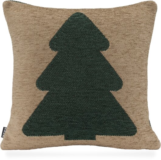 H.O.C.K. X-Mas Tree Tannenbaum Weihnachtskissen Leander Wendekissen 45x45cm col. 0 taupe / grün