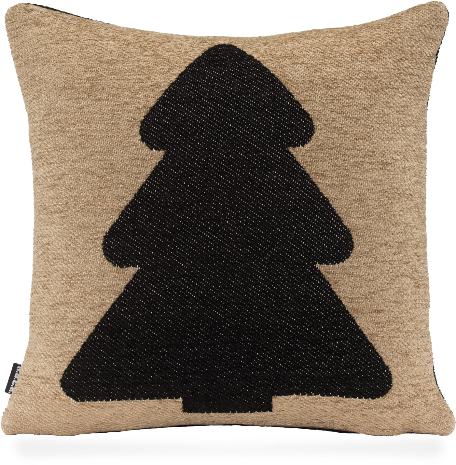 H.O.C.K. X-Mas Tree Tannenbaum Weihnachtskissen Leander Wendekissen 45x45cm col. C1 taupe / schwarz
