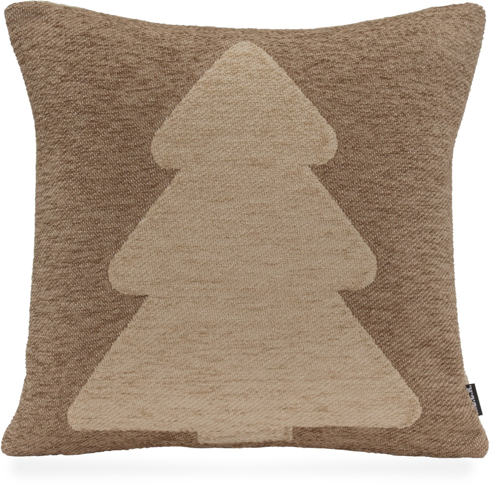 H.O.C.K. X-Mas Tree Tannenbaum Weihnachtskissen Leander Wendekissen 45x45cm col.10 beige / braun