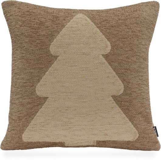 H.O.C.K. X-Mas Tree Tannenbaum Weihnachtskissen Leander Wendekissen 40x40cm col.10 beige / braun