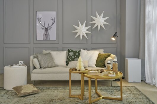 H.O.C.K. X-Mas Tree Tannenbaum Weihnachtskissen Leander Wendekissen 40x40cm col.10 beige / braun