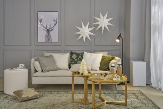 H.O.C.K. X-Mas Tree Tannenbaum Weihnachtskissen Leander Wendekissen 45x45cm col.10 beige / braun