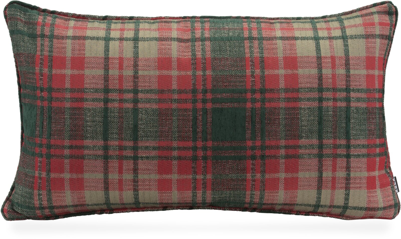 H.O.C.K. Eddy Kissen mit Keder 70x40cm kariert col. 02 rot / dunkelgrün very british