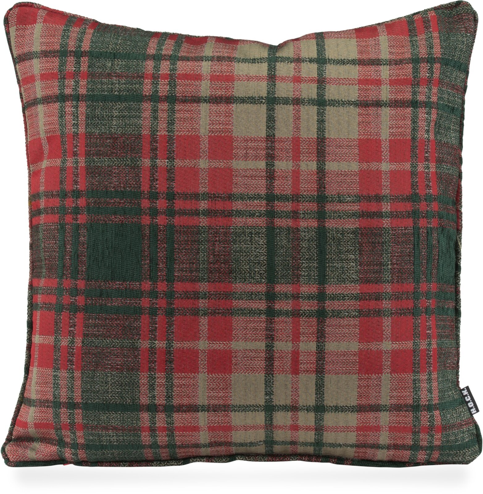 H.O.C.K. Eddy Kissen mit Keder 50x50cm kariert col. 02 rot / dunkelgrün very british