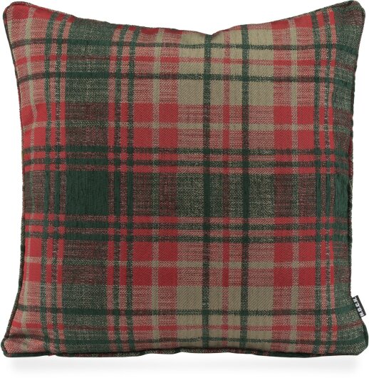 H.O.C.K. Eddy Kissen mit Keder 50x50cm kariert col. 02 rot / dunkelgrün very british