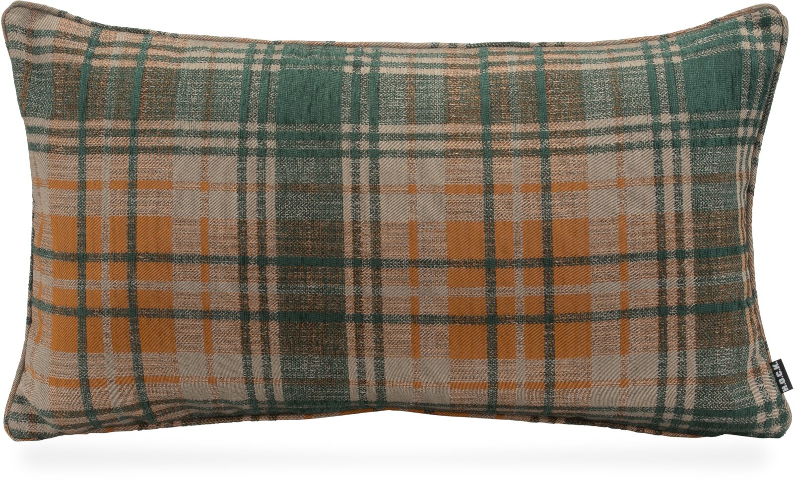 H.O.C.K. Eddy Kissen mit Keder 70x40cm kariert col. 12 grün / orange terra very british
