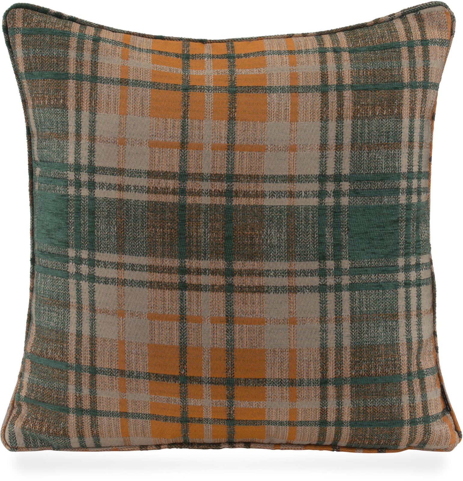 H.O.C.K. Eddy Kissen mit Keder 50x50cm kariert col. 12 grün / orange terra very british