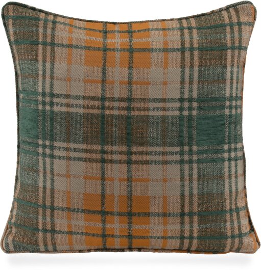 H.O.C.K. Eddy Kissen mit Keder 50x50cm kariert col. 12 grün / orange terra very british