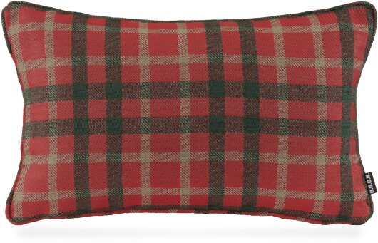 H.O.C.K. Charles Kissen mit Keder 50x30cm kariert col. 02 rot / dunkelgrün very british