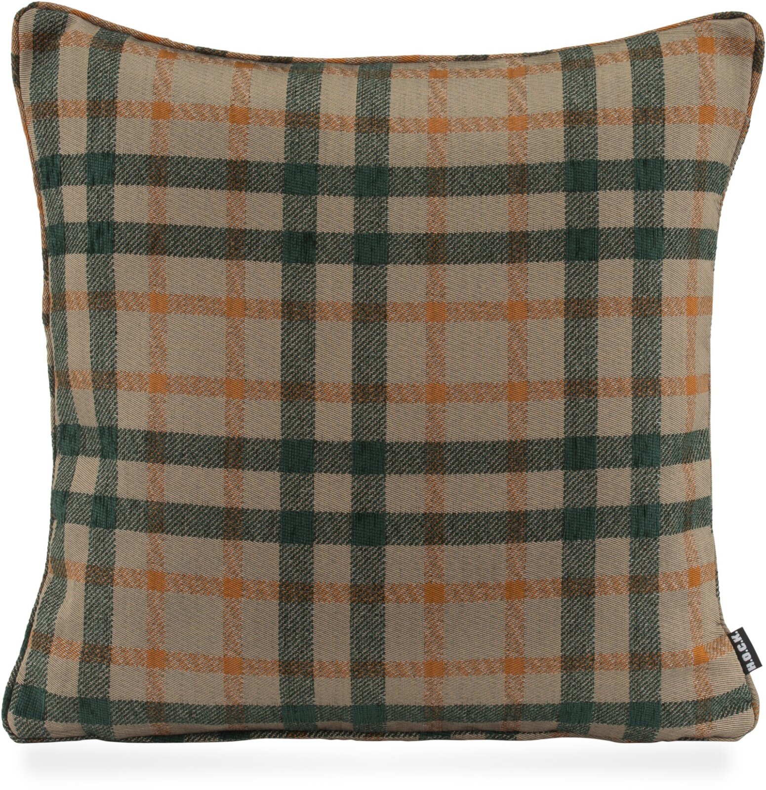 H.O.C.K. Charles Kissen mit Keder 50x50cm kariert col. 12 grün / orange terra very british