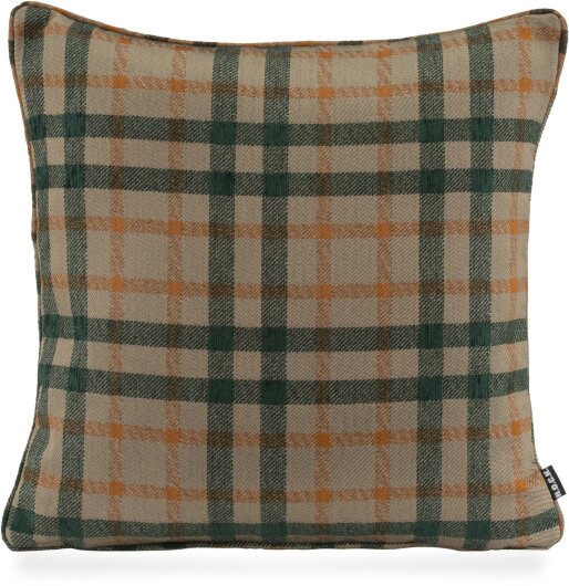 H.O.C.K. Charles Kissen mit Keder 50x50cm kariert col. 12 grün / orange terra very british